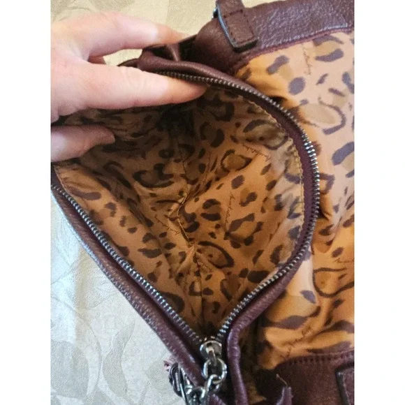 Aimee Kestenberg Purse Leather Fringe Tassel Flap Double Entry Chain Strap Boho - Picture 13 of 16